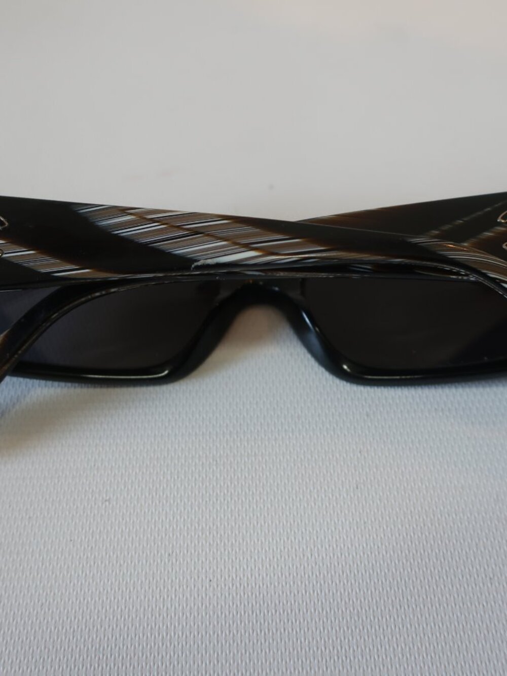 Womens Chanel 5078 Black and Marbled Brown Plastic Rectangular Sunglasses - Picture 10 of 10